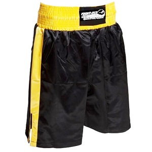 FIGHT-FIT - Shorts de Boxeo / Negro-Amarillo / Small