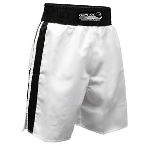 FIGHT-FIT - Short de Boxe / Blanc-Noir / Small