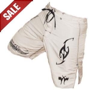 FIGHT-FIT - Panatalones Cortos de MMA / Brazilian / Blanco / Medium