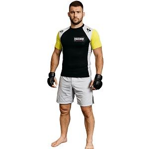 FIGHTERS - Rash Guard / Schwarz-Gelb-Weiss / XS (12 - 16 Jahre, - 155 cm)