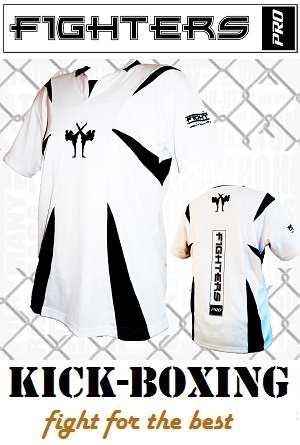 FIGHTERS - Kick-Boxing Shirt / Competition / Weiss / Large