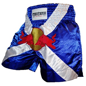 FIGHTERS - Muay Thai Shorts / Bulls / Blau-Weiss / Small