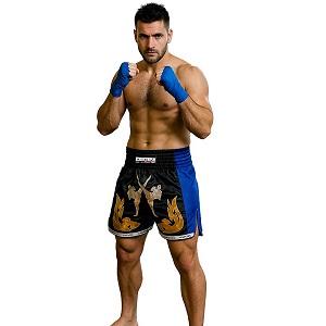 FIGHTERS - Thaibox Shorts / Elite Fighters / Schwarz-Blau / Medium