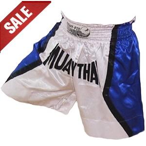 FIGHTERS - Pantalones Muay Thai / Blanco-Azul / XL