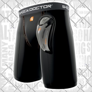 Shock Doctor - Short de compression avec garde-aine Bioflex / Noir / Medium