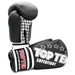 TOP TEN - Boxhandschuhe SUPERFIGHT 3000 / Schwarz / 12 Oz