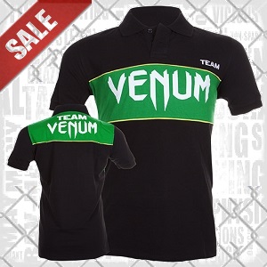 Venum - Polo Shirt / Team / Nero-Verde / XL