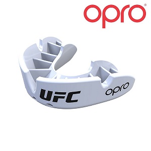 UFC - Protector bucal / OPRO / Blanco-Bronce / Junior (hasta 10 años)