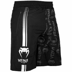 Venum - Pantaloncini di Fitness / Logos / Nero-Bianco / Large