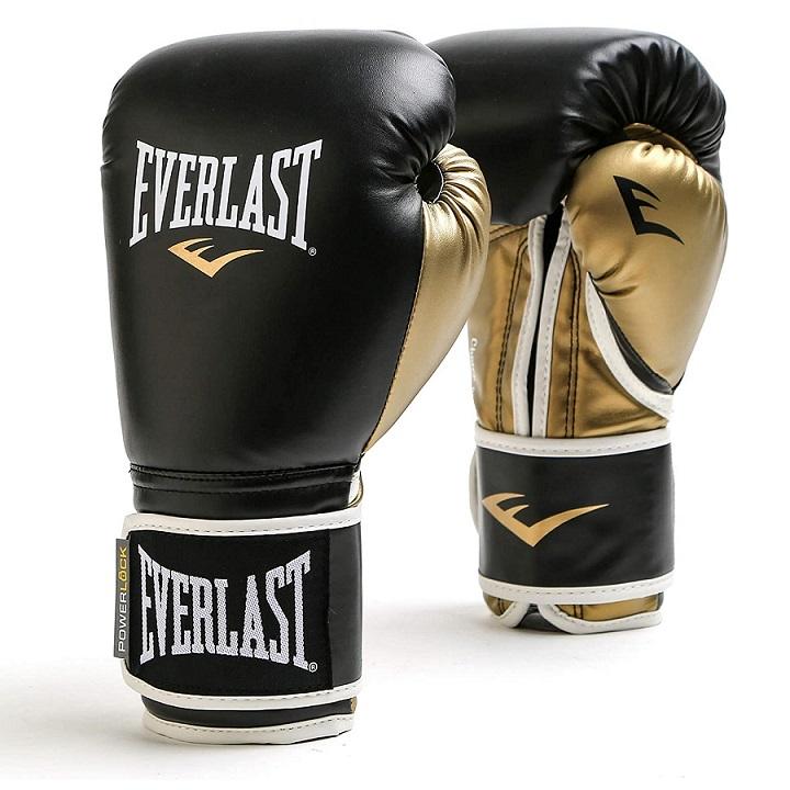 Everlast Boxhandschuhe / Powerlock Training Gloves / SchwarzGold / 14 oz